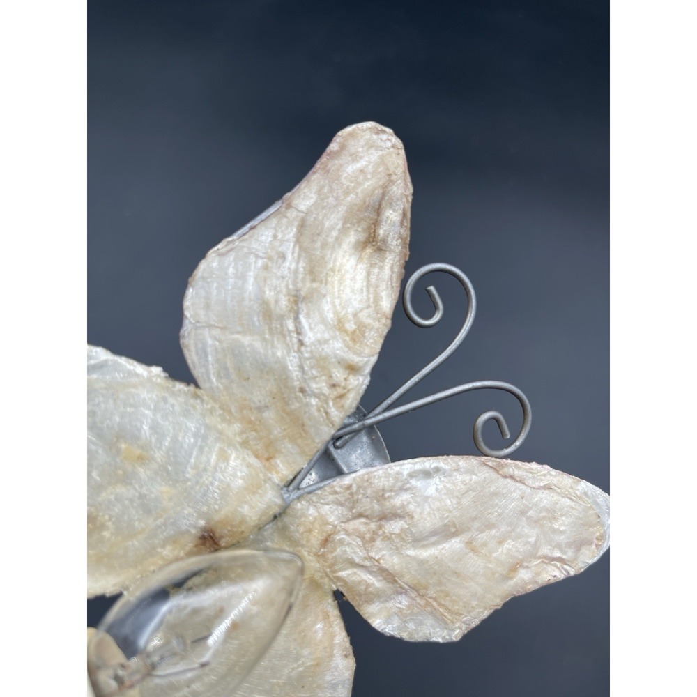 Capiz Shell Butterfly & Hummingbird Night Lights Plug In Set Tested Working - Picture 5 of 7